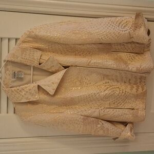 Chico's women's cream and gold jacket size 3